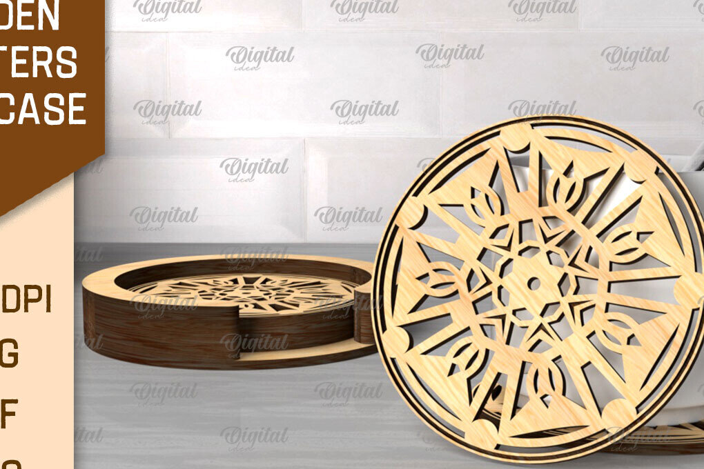 Intra απο ξύλο plywood 3mm-4mm πάχος – Ξύλινα σουβέρ με θήκη Δίασταση  20x20 cm INTRAFABR-107429458