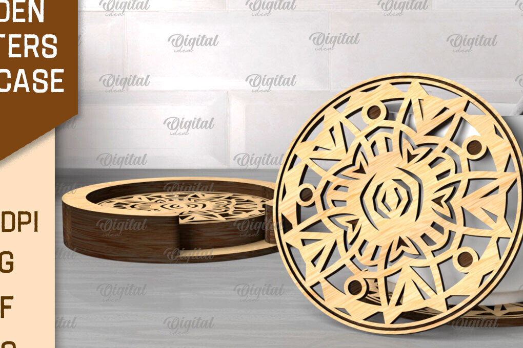 Intra απο ξύλο plywood 3mm-4mm πάχος – Ξύλινα σουβέρ με θήκη Δίασταση  20x20 cm INTRAFABR-107429579