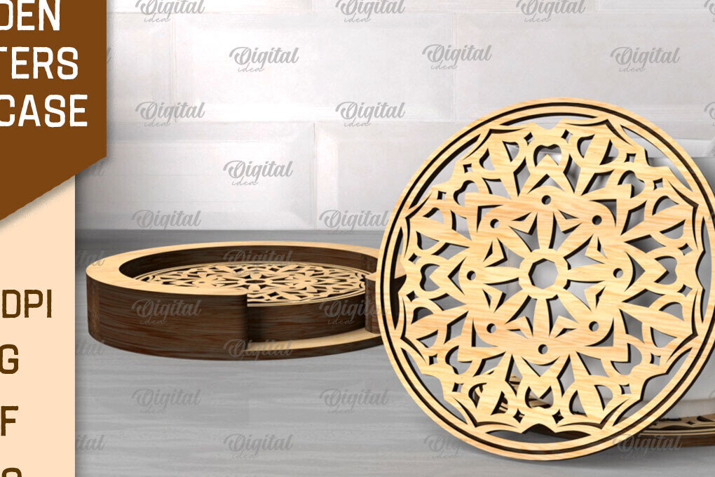 Intra απο ξύλο plywood 3mm-4mm πάχος – Ξύλινα σουβέρ με θήκη Δίασταση  20x20 cm INTRAFABR-107430885