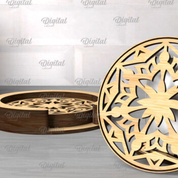 Intra απο ξύλο plywood 3mm-4mm πάχος – Ξύλινα σουβέρ με θήκη Δίασταση  20x20 cm INTRAFABR-107430963 - Image 1