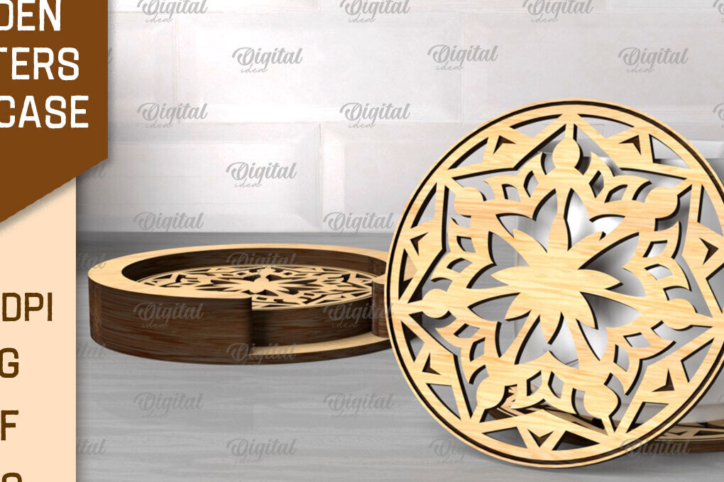 Intra απο ξύλο plywood 3mm-4mm πάχος – Ξύλινα σουβέρ με θήκη Δίασταση  20x20 cm INTRAFABR-107430963