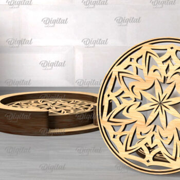 Intra απο ξύλο plywood 3mm-4mm πάχος – Ξύλινα σουβέρ με θήκη Δίασταση  20x20 cm INTRAFABR-107431046 - Image 1