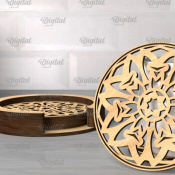 Intra απο ξύλο plywood 3mm-4mm πάχος – Ξύλινα σουβέρ με θήκη Δίασταση  20x20 cm INTRAFABR-107429313 - Image 1