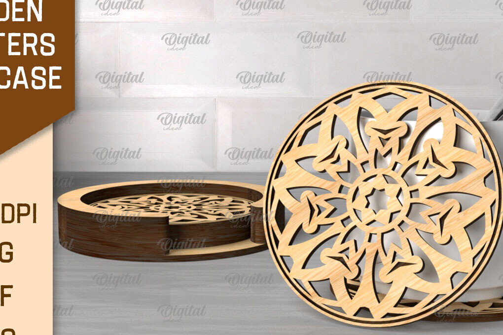 Intra απο ξύλο plywood 3mm-4mm πάχος – Ξύλινα σουβέρ με θήκη Δίασταση  20x20 cm INTRAFABR-107429313