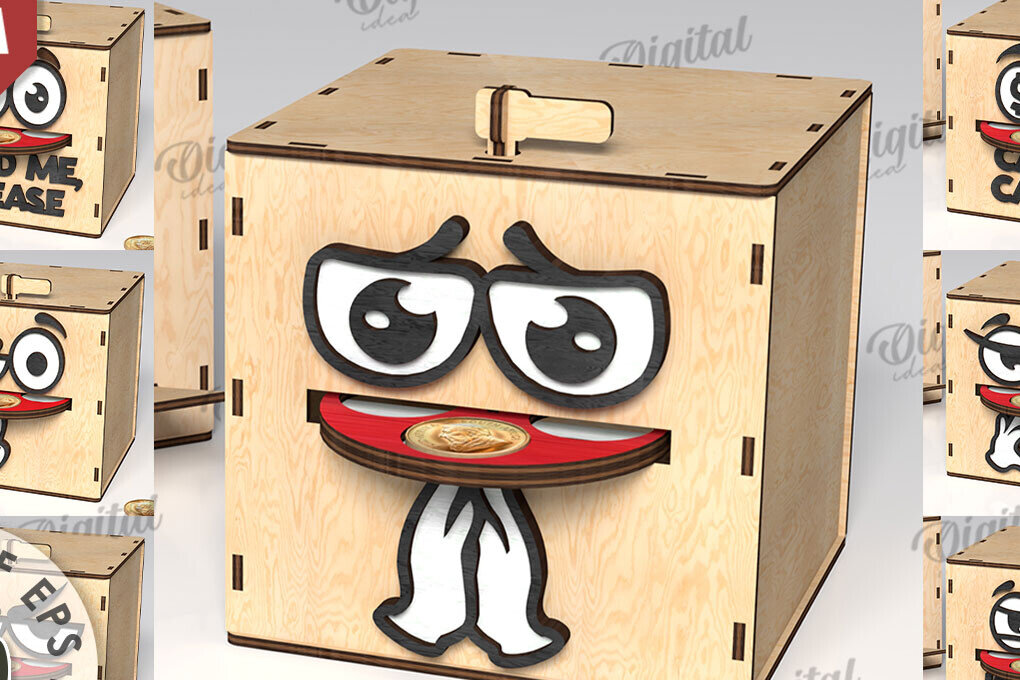 Intra απο ξύλο plywood 3mm-4mm πάχος – Ξύλινα κουτιά τράπεζας νομισμάτων Δέσμη κοπής με λέιζερ Δίασταση  20x20 cm INTRAFABR-108901632