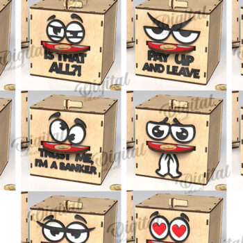 Intra απο ξύλο plywood 3mm-4mm πάχος – Ξύλινα κουτιά τράπεζας νομισμάτων Δέσμη κοπής με λέιζερ Δίασταση  20x20 cm INTRAFABR-108901632 - Image 2