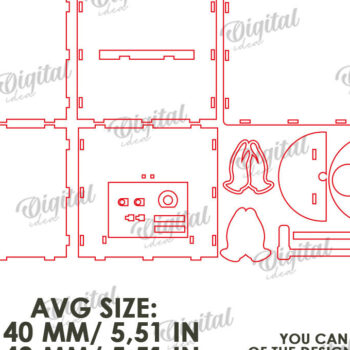 Intra απο ξύλο plywood 3mm-4mm πάχος – Ξύλινα κουτιά τράπεζας νομισμάτων Δέσμη κοπής με λέιζερ Δίασταση  20x20 cm INTRAFABR-108901632 - Image 6