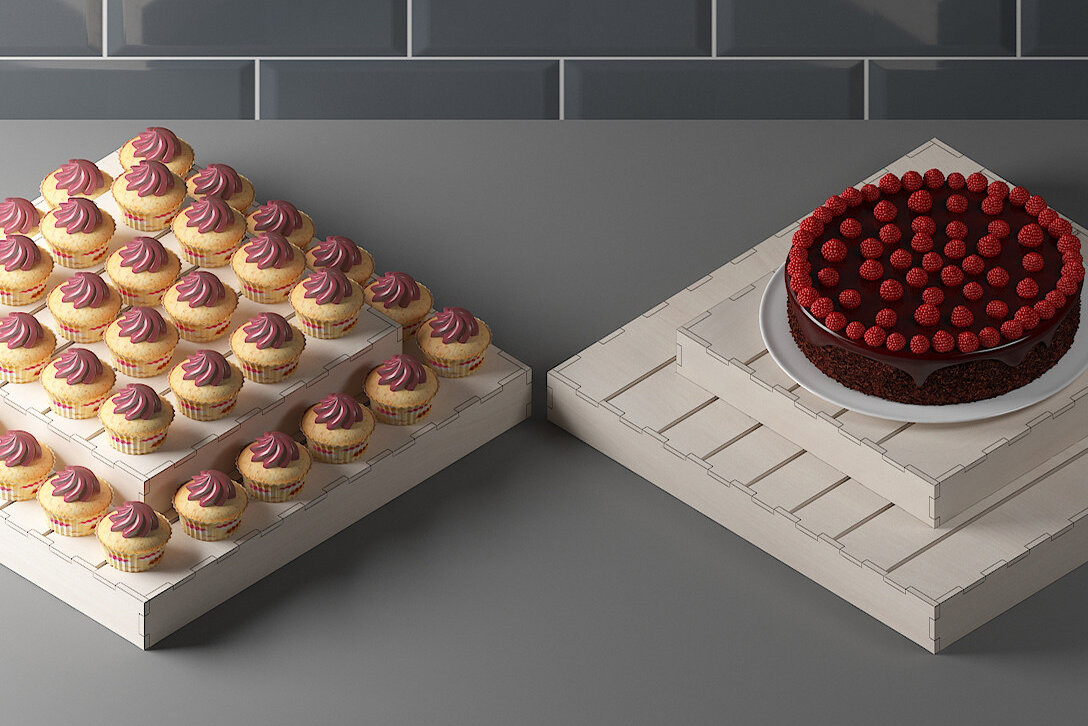 Intra απο ξύλο plywood 3mm-4mm πάχος – Ξύλινη οθόνη Cupcake / Στάση κέικ 321 Δίασταση  20x20 cm INTRAFABR-58586170