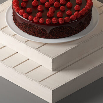 Intra απο ξύλο plywood 3mm-4mm πάχος – Ξύλινη οθόνη Cupcake / Στάση κέικ 321 Δίασταση  20x20 cm INTRAFABR-58586170 - Image 2