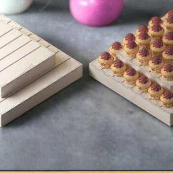 Intra απο ξύλο plywood 3mm-4mm πάχος – Ξύλινη βάση και ράφια για cupcake Δίασταση  20x20 cm INTRAFABR-92299267 - Image 2