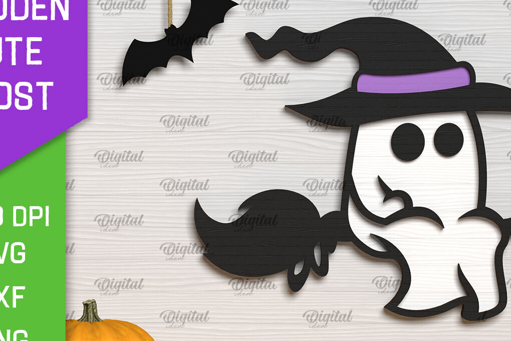 Intra απο ξύλο plywood 3mm-4mm πάχος – Ξύλινο χαριτωμένο  κοπής με λέιζερ φάντασμα Δίασταση  20x20 cm INTRAFABR-104303960