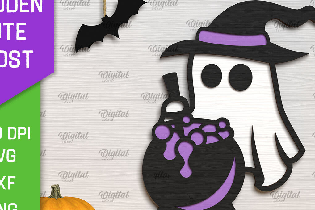 Intra απο ξύλο plywood 3mm-4mm πάχος – Ξύλινο χαριτωμένο  κοπής με λέιζερ φάντασμα Δίασταση  20x20 cm INTRAFABR-104304042