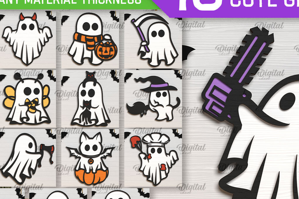 Intra απο ξύλο plywood 3mm-4mm πάχος – Ξύλινο χαριτωμένο  κοπής με λέιζερ φάντασμα Δίασταση  20x20 cm INTRAFABR-104361932