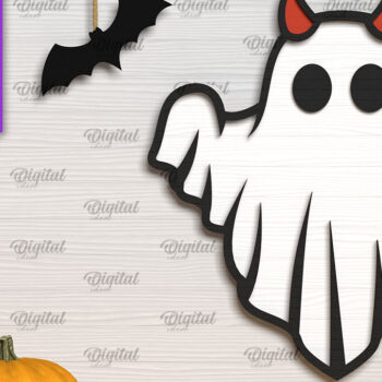 Intra απο ξύλο plywood 3mm-4mm πάχος – Ξύλινο χαριτωμένο  κοπής με λέιζερ φάντασμα Δίασταση  20x20 cm INTRAFABR-104361932 - Image 3