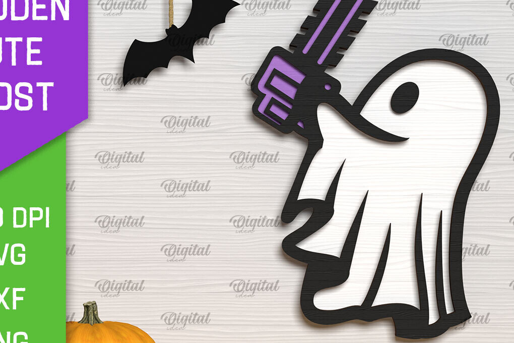 Intra απο ξύλο plywood 3mm-4mm πάχος – Ξύλινο χαριτωμένο  κοπής με λέιζερ φάντασμα Δίασταση  20x20 cm INTRAFABR-104303352