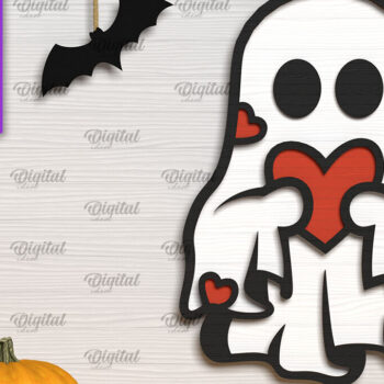 Intra απο ξύλο plywood 3mm-4mm πάχος – Ξύλινο χαριτωμένο  κοπής με λέιζερ φάντασμα Δίασταση  20x20 cm INTRAFABR-104303423 - Image 1