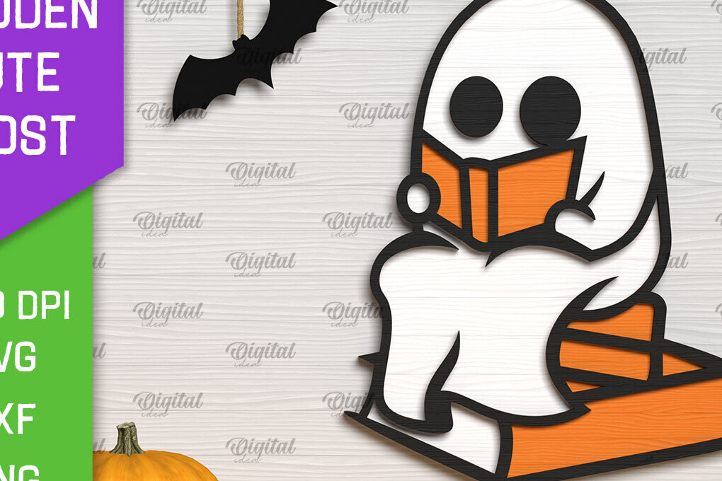 Intra απο ξύλο plywood 3mm-4mm πάχος – Ξύλινο χαριτωμένο  κοπής με λέιζερ φάντασμα Δίασταση  20x20 cm INTRAFABR-104303464