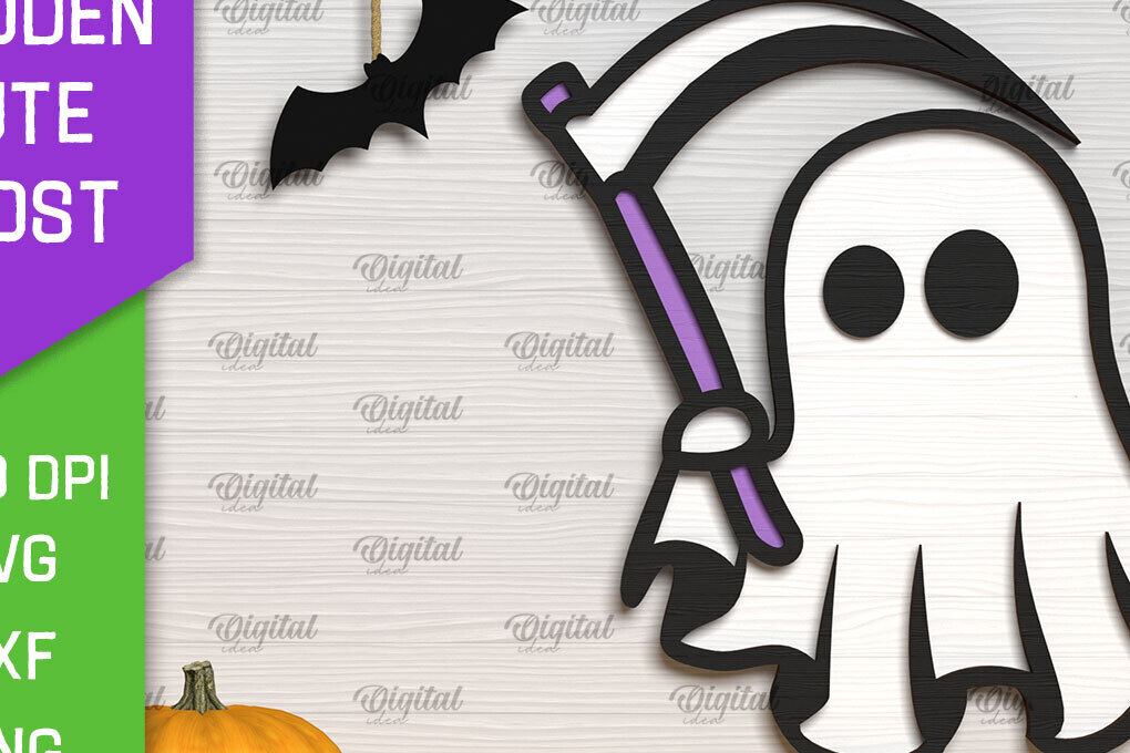 Intra απο ξύλο plywood 3mm-4mm πάχος – Ξύλινο χαριτωμένο  κοπής με λέιζερ φάντασμα Δίασταση  20x20 cm INTRAFABR-104303533