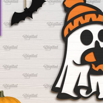 Intra απο ξύλο plywood 3mm-4mm πάχος – Ξύλινο χαριτωμένο  κοπής με λέιζερ φάντασμα Δίασταση  20x20 cm INTRAFABR-104303574 - Image 1