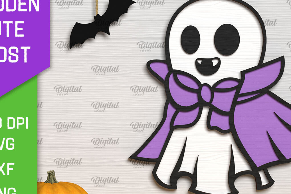 Intra απο ξύλο plywood 3mm-4mm πάχος – Ξύλινο χαριτωμένο  κοπής με λέιζερ φάντασμα Δίασταση  20x20 cm INTRAFABR-104303665