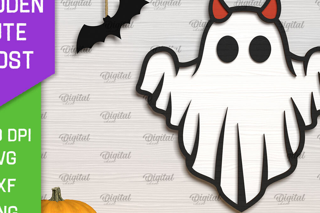 Intra απο ξύλο plywood 3mm-4mm πάχος – Ξύλινο χαριτωμένο  κοπής με λέιζερ φάντασμα Δίασταση  20x20 cm INTRAFABR-104301900