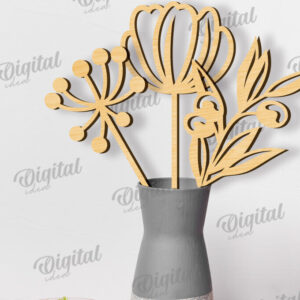 Intra απο ξύλο plywood 3mm-4mm πάχος – Ξύλινη διακόσμηση Λουλούδια με λέιζερ Δίασταση  20x20 cm INTRAFABR-117828759