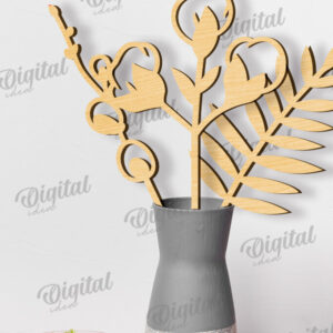 Intra απο ξύλο plywood 3mm-4mm πάχος – Ξύλινη διακόσμηση Λουλούδια με λέιζερ Δίασταση  20x20 cm INTRAFABR-117828800