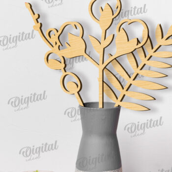 Intra απο ξύλο plywood 3mm-4mm πάχος – Ξύλινη διακόσμηση Λουλούδια με λέιζερ Δίασταση  20x20 cm INTRAFABR-117828800 - Image 1