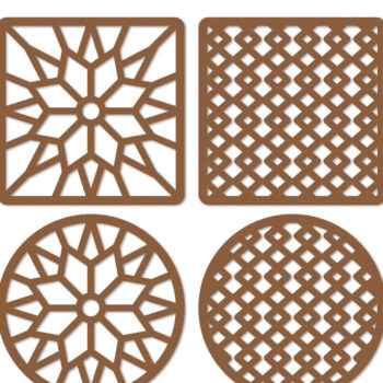 Intra απο ξύλο plywood 3mm-4mm πάχος – Ξύλινο διακοσμητικό σουβέρ κοπής με λέιζερ Δίασταση  40x30 cm INTRAFABR-125344286 - Image 1