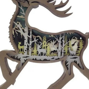 Intra απο ξύλο plywood 3mm-4mm πάχος – Ξύλινο στολίδι ελαφιού Δίασταση  20x20 cm INTRAFABR-86952370