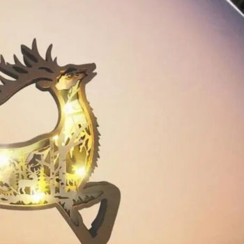 Intra απο ξύλο plywood 3mm-4mm πάχος – Ξύλινο στολίδι ελαφιού Δίασταση  20x20 cm INTRAFABR-86952370 - Image 3