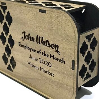 Intra απο ξύλο plywood 3mm-4mm πάχος – Ξύλινο Επιτραπέζιο Ρολόι Δίασταση  20x20 cm INTRAFABR-35374473 - Image 4