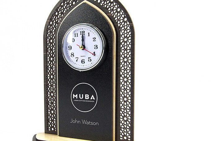 Intra απο ξύλο plywood 3mm-4mm πάχος – Ξύλινο ρολόι γραφείου Δίασταση  20x20 cm INTRAFABR-38044688