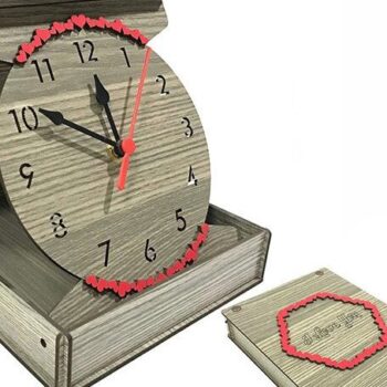 Intra απο ξύλο plywood 3mm-4mm πάχος – Ξύλινο Επιτραπέζιο Ρολόι με Μηχανισμό Δίασταση  20x20 cm INTRAFABR-35440854 - Image 1