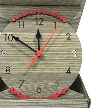 Intra απο ξύλο plywood 3mm-4mm πάχος – Ξύλινο Επιτραπέζιο Ρολόι με Μηχανισμό Δίασταση  20x20 cm INTRAFABR-35440854 - Image 2