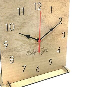 Intra απο ξύλο plywood 3mm-4mm πάχος – Ξύλινο επιτραπέζιο ρολόι Δίασταση  20x20 cm INTRAFABR-35440836 - Image 1