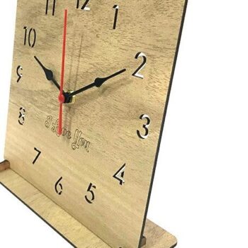 Intra απο ξύλο plywood 3mm-4mm πάχος – Ξύλινο επιτραπέζιο ρολόι Δίασταση  20x20 cm INTRAFABR-35440836 - Image 3