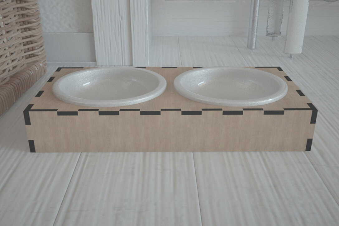 Intra απο ξύλο plywood 3mm-4mm πάχος – Ξύλινη βάση για μπολ για σκύλους / Τροφοδότης σκύλων 280 Δίασταση  20x20 cm INTRAFABR-50101188