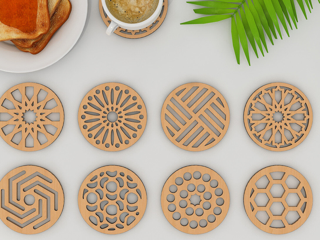 Intra απο ξύλο plywood 3mm-4mm πάχος – Πρότυπα κοπής ξύλινων σουβέρ 149 Δίασταση  20x20 cm INTRAFABR-58473785