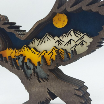 Intra απο ξύλο plywood 3mm-4mm πάχος – Ξύλινο χριστουγεννιάτικο στολίδι αετού με στρώσεις Δίασταση  20x20 cm INTRAFABR-51263874 - Image 1