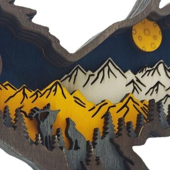 Intra απο ξύλο plywood 3mm-4mm πάχος – Ξύλινο χριστουγεννιάτικο στολίδι αετού με στρώσεις Δίασταση  20x20 cm INTRAFABR-51263874 - Image 2