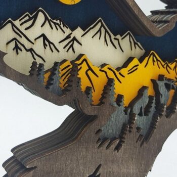 Intra απο ξύλο plywood 3mm-4mm πάχος – Ξύλινο χριστουγεννιάτικο στολίδι αετού με στρώσεις Δίασταση  20x20 cm INTRAFABR-51263874 - Image 3