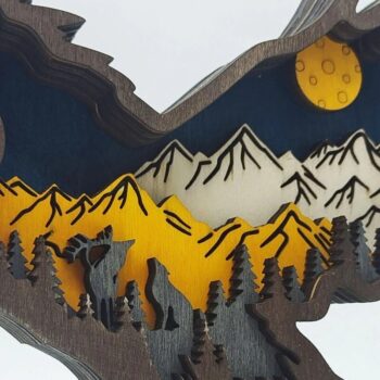 Intra απο ξύλο plywood 3mm-4mm πάχος – Ξύλινο χριστουγεννιάτικο στολίδι αετού με στρώσεις Δίασταση  20x20 cm INTRAFABR-51263874 - Image 4