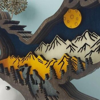 Intra απο ξύλο plywood 3mm-4mm πάχος – Ξύλινο χριστουγεννιάτικο στολίδι αετού με στρώσεις Δίασταση  20x20 cm INTRAFABR-51263874 - Image 6