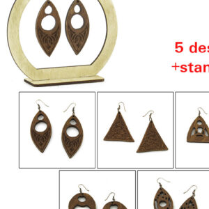 Intra απο ξύλο plywood 3mm-4mm πάχος – Ξύλινο Σκουλαρίκι. Αρχείο κοπής με λέιζερ. 5 Σχεδιασμός Δίασταση  5x5 cm INTRAFABR-96494654