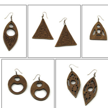 Intra απο ξύλο plywood 3mm-4mm πάχος – Ξύλινο Σκουλαρίκι. Αρχείο κοπής με λέιζερ. 5 Σχεδιασμός Δίασταση  5x5 cm INTRAFABR-96494654 - Image 7