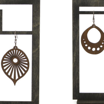 Intra απο ξύλο plywood 3mm-4mm πάχος – Ξύλινο Σκουλαρίκι. Αρχείο λέιζερ. 10 σχέδια. Δίασταση  5x5 cm INTRAFABR-96723427 - Image 2