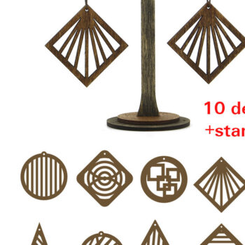 Intra απο ξύλο plywood 3mm-4mm πάχος – Ξύλινο Σκουλαρίκι. Αρχείο λέιζερ Δίασταση  5x5 cm INTRAFABR-96197917 - Image 1