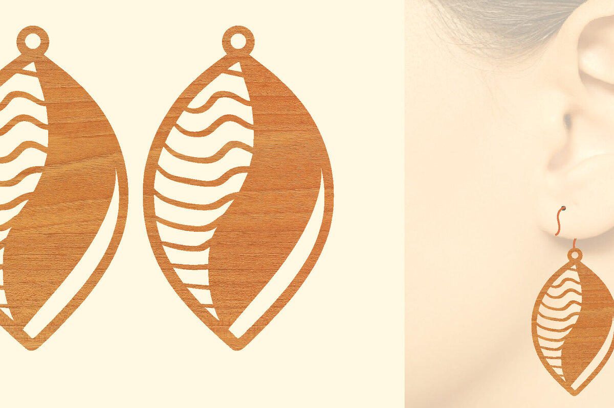 Intra απο ξύλο plywood 3mm-4mm πάχος – Ξύλινα Σκουλαρίκια Δίασταση  5x5 cm INTRAFABR-96303287