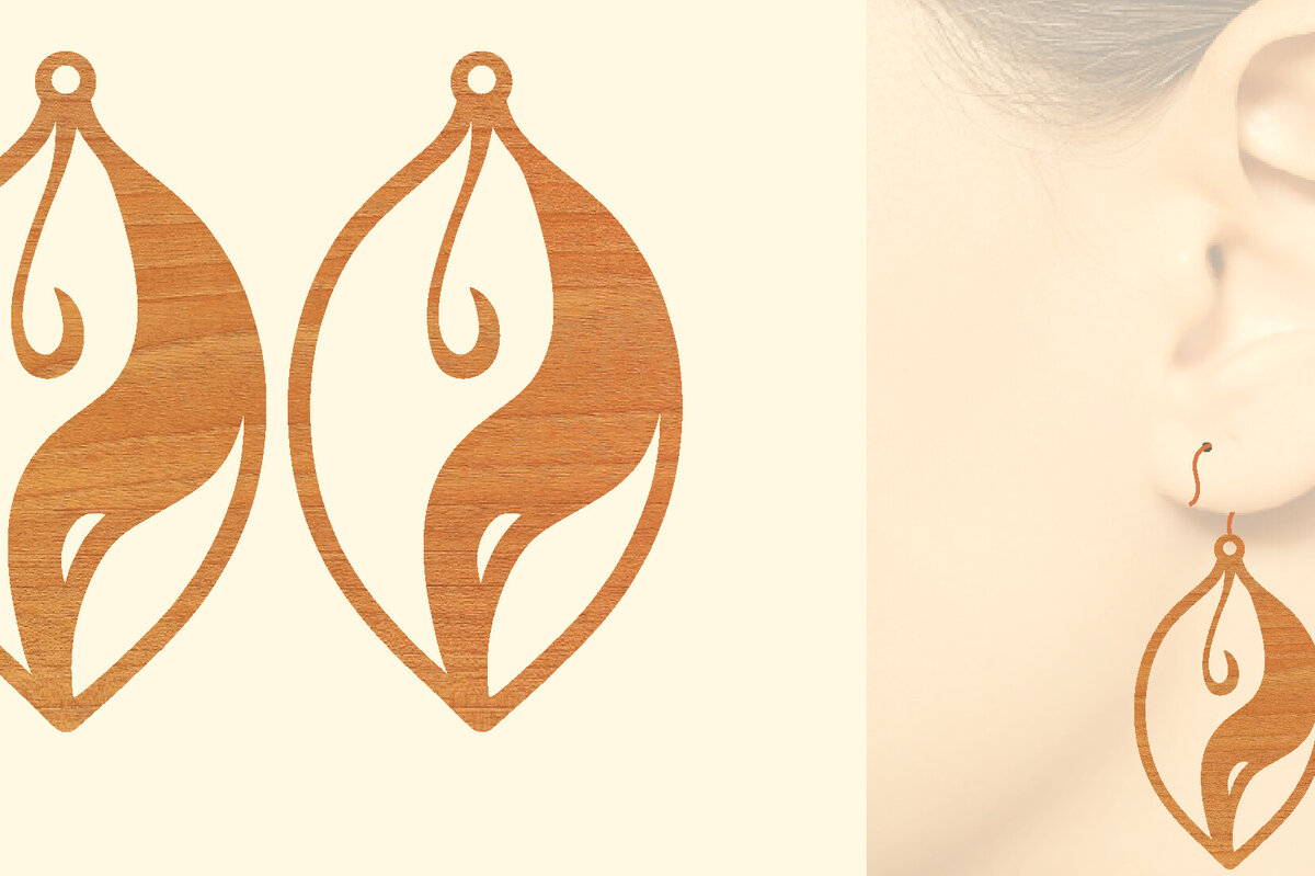 Intra απο ξύλο plywood 3mm-4mm πάχος – Ξύλινα Σκουλαρίκια Δίασταση  5x5 cm INTRAFABR-96303371